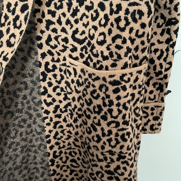 Cynthia Rowley Long Open Front Leopard Print Jacket - Women's M - Picture 11 of 15